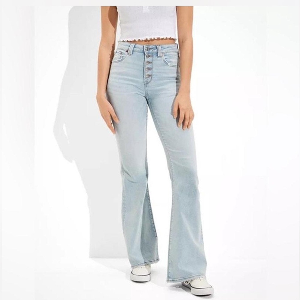 American Eagle Super High Rise Flare 8 Regular - Picture 2 of 8